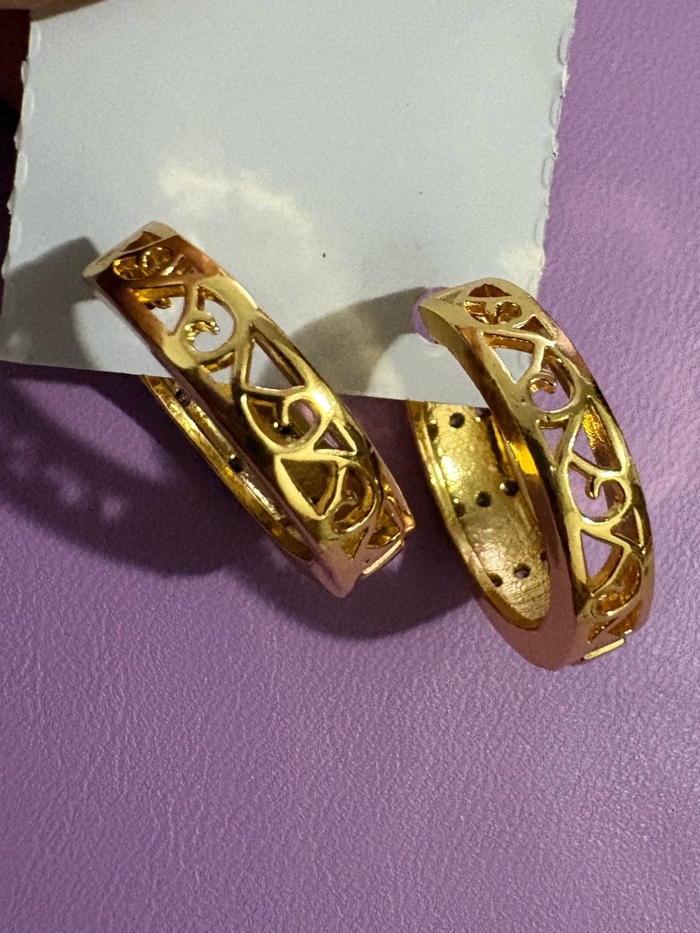 18k gold plated  Filigree Hoop Earrings - Elegant Women's Jewelry